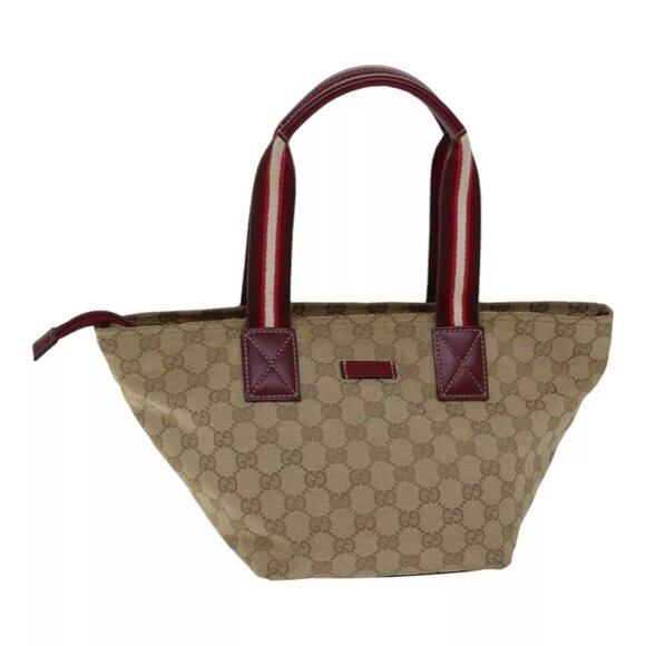 GUCCI GG Canvas Sherry Line Shoulder Bag Beige Red Auth ki4899 - Picture 1 of 16
